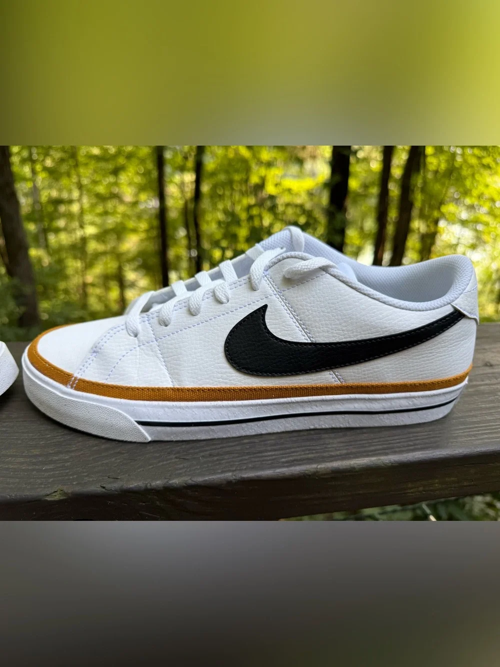 Nike Court Legacy Men’s Low Top Lace-Up Sneakers White/Black/Gold DH3162-100